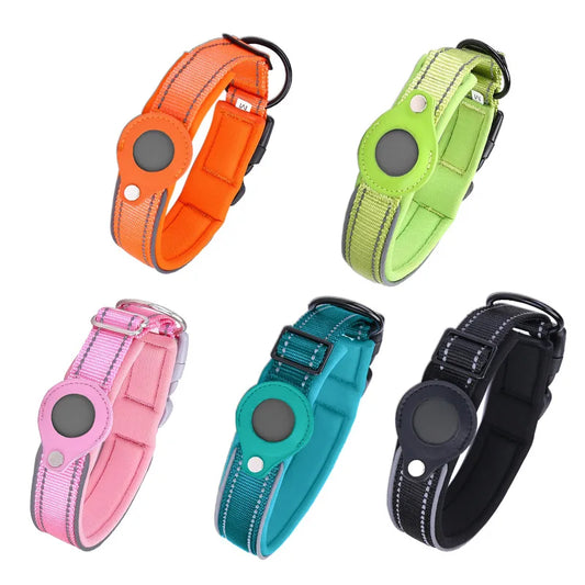 Collar para perro con GPS Airtag de nailon reflectante de alta calidad